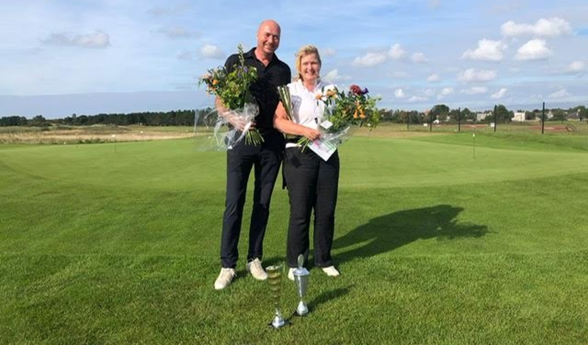 De Par 3 kampioenen; Floris-Jan Zwaag, links en Anita Hiemstra