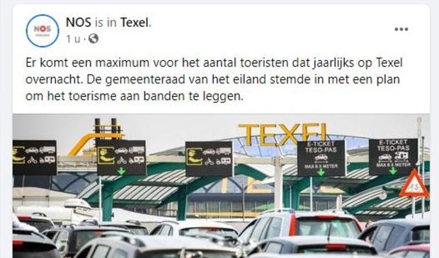 <p>Het bericht van de NOS op Facebook.</p>
