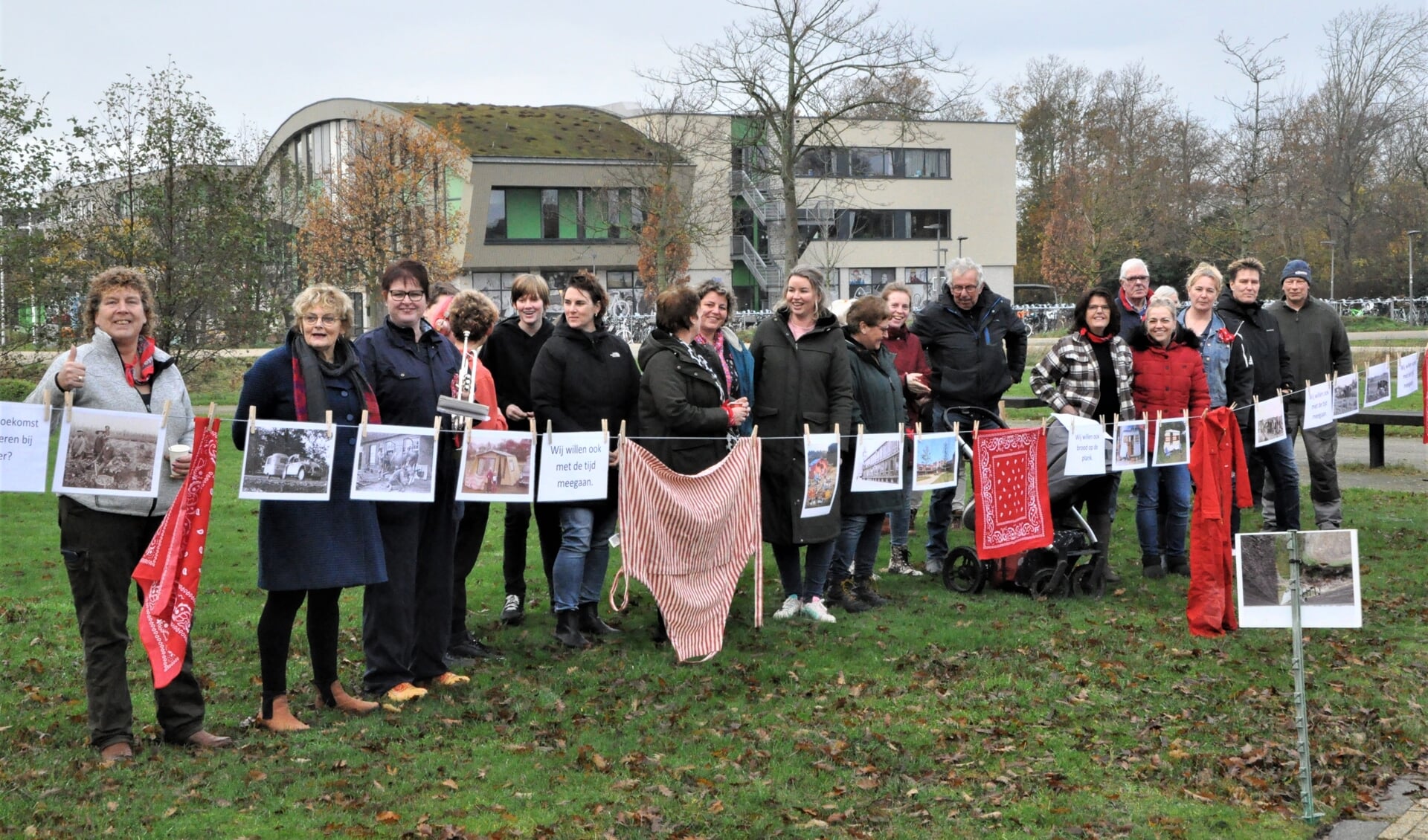 Afgelopen week protesteerden kampeerboeren bij het gemeentehuis.