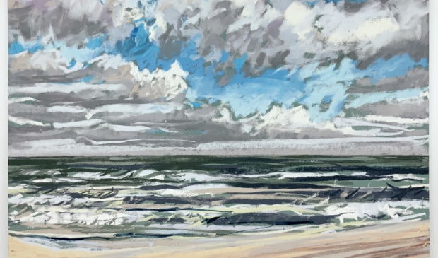 Maurice Christo van Meijel: Noordzee (pastel op papier) 