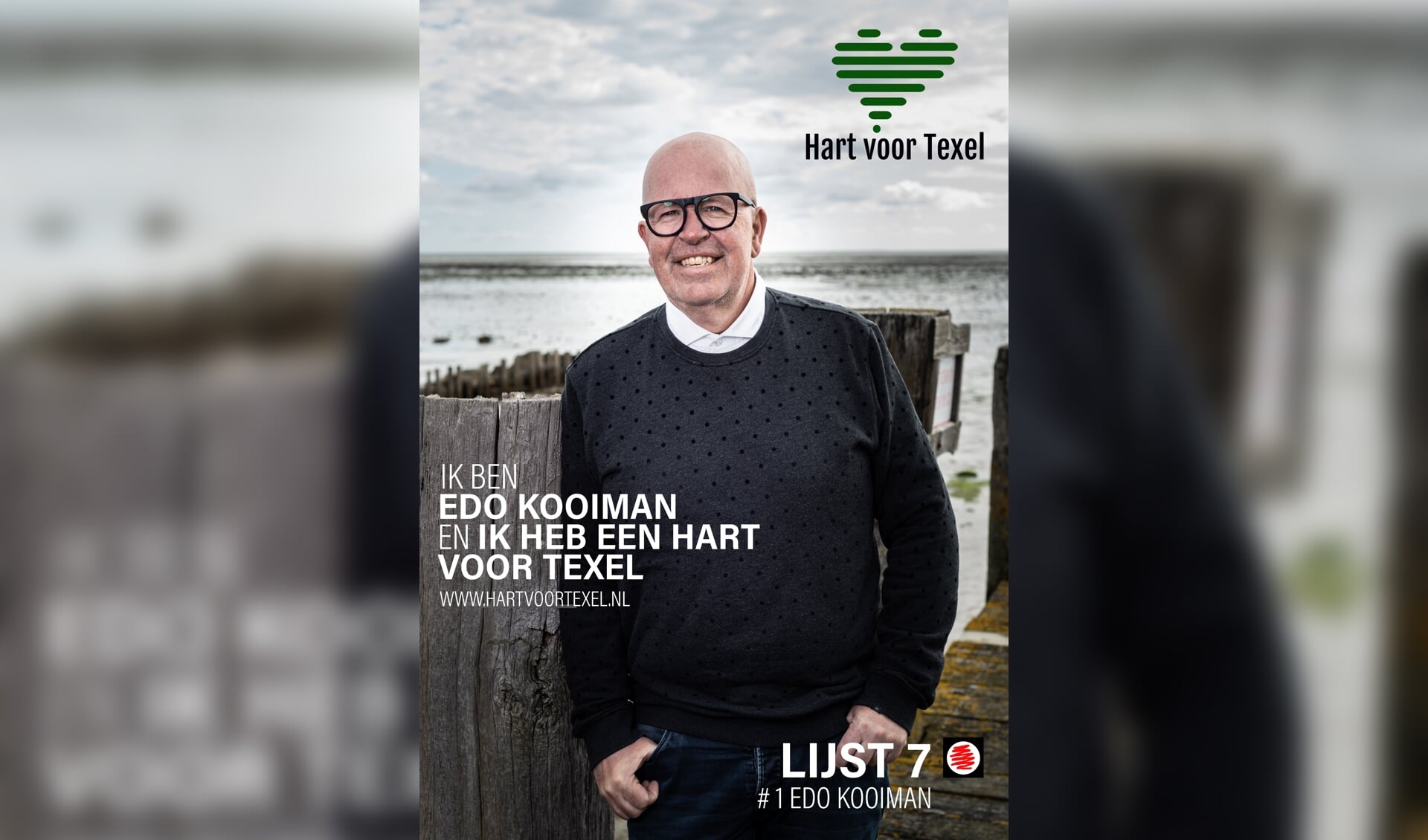 Edo Kooiman, de nummer 1 op de lijst van Hart voor Texel