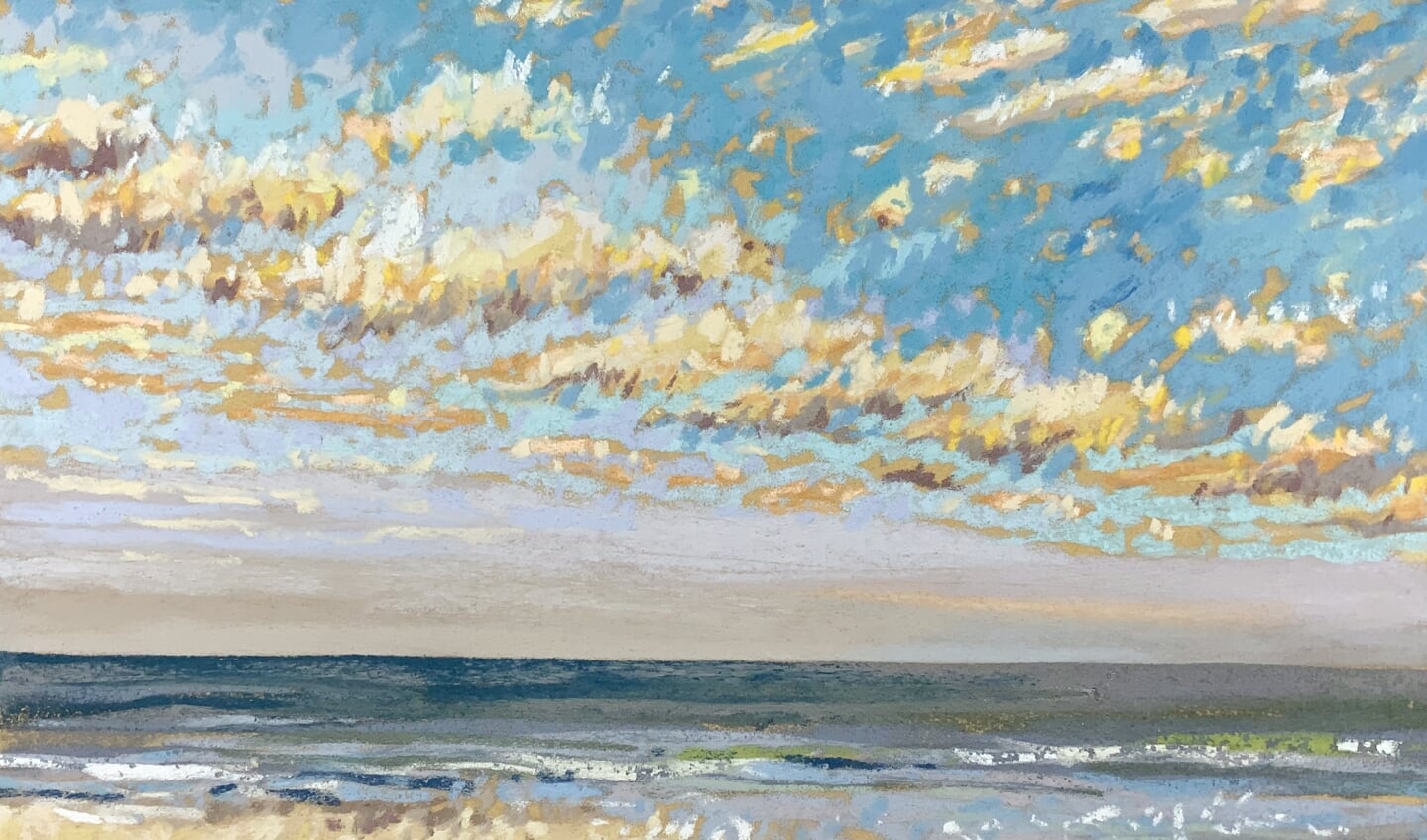 Maurice Christo van Meijel: Noordzee, pasteltekening