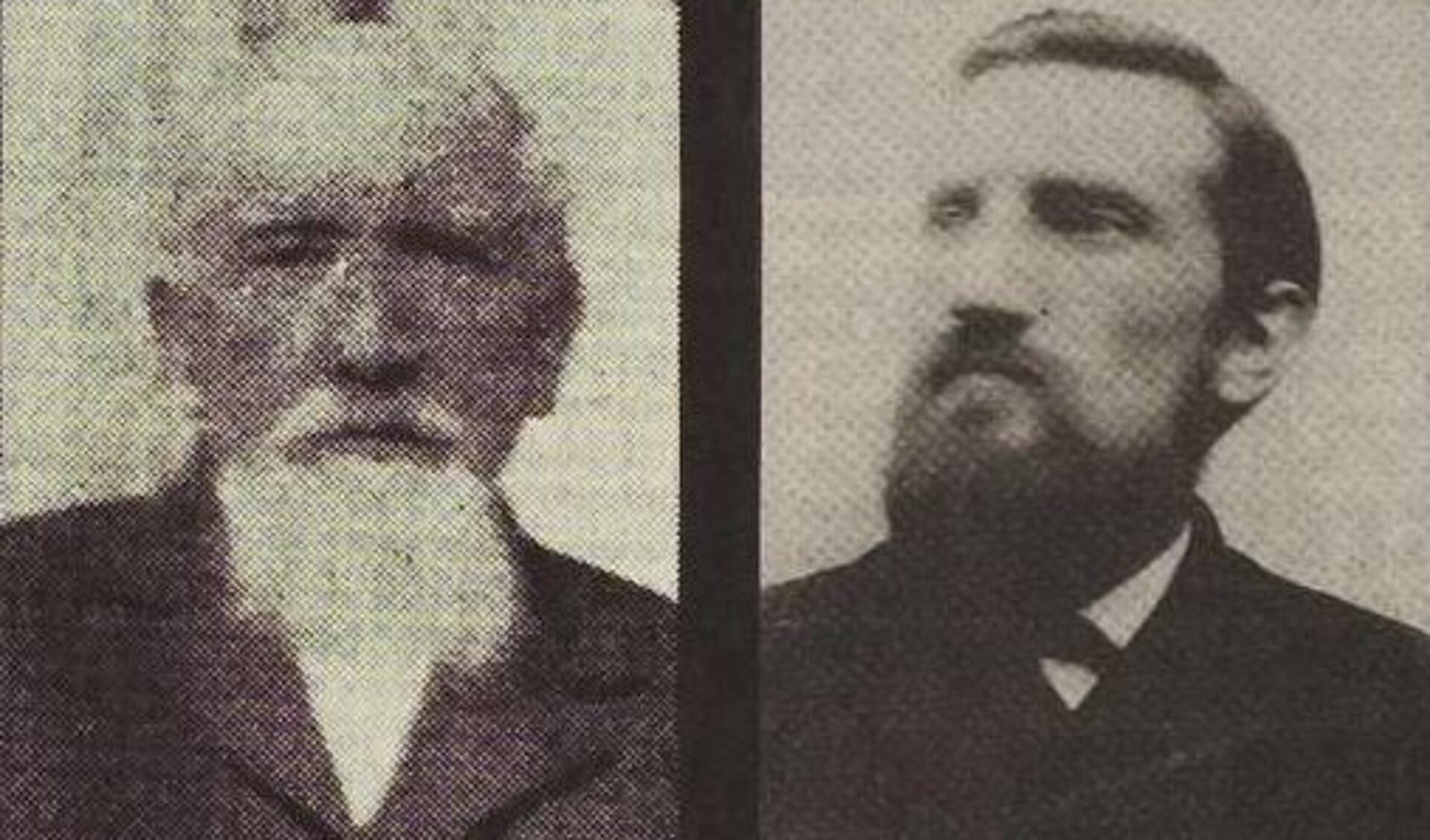 Adrianus de Rooij en Willem Langeveld, grondleggers van de Texelse Courant in 1887.