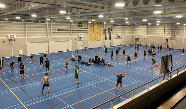 <p>De eilandcompetitie volleybal in de TXL sporthal in Den Burg.</p> 