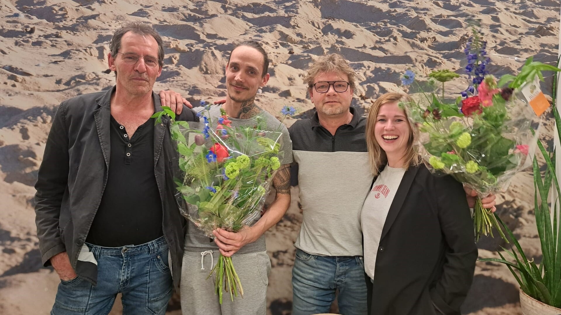 Van links naar rechts: Jan-Sieme Dros, Kamiel Wissenburg, René Wind en Marijke Sikma.