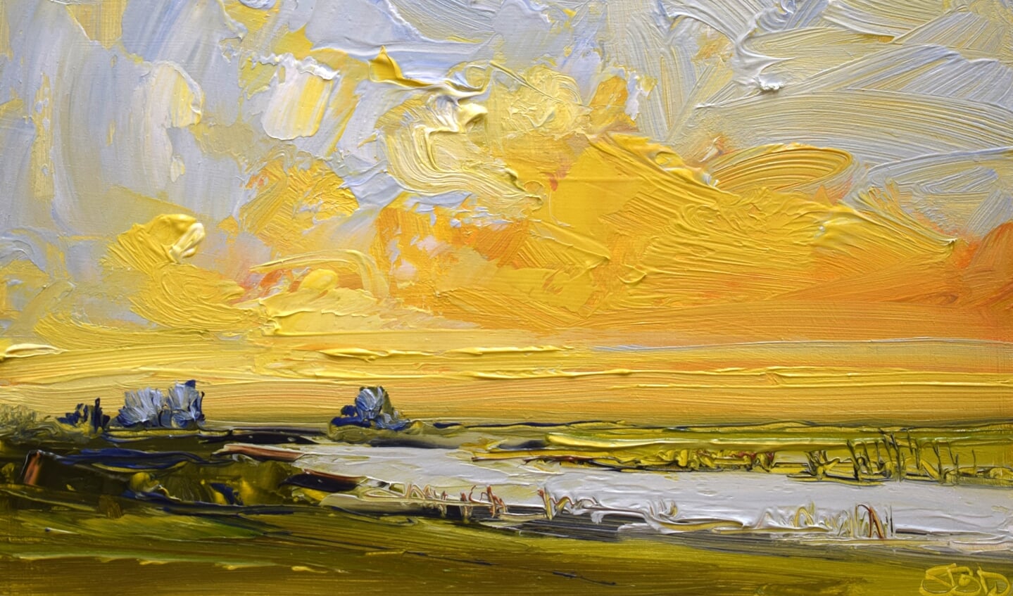 Sonja Brussen: Paintbox Project (2023) olieverf op paneel 16 x 20 cm.