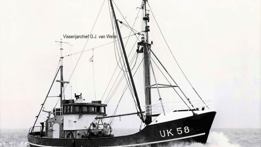 De UK58 die 68 jaar geleden op 25 januari 1966 ten noordwesten van Texel op zee bleef.