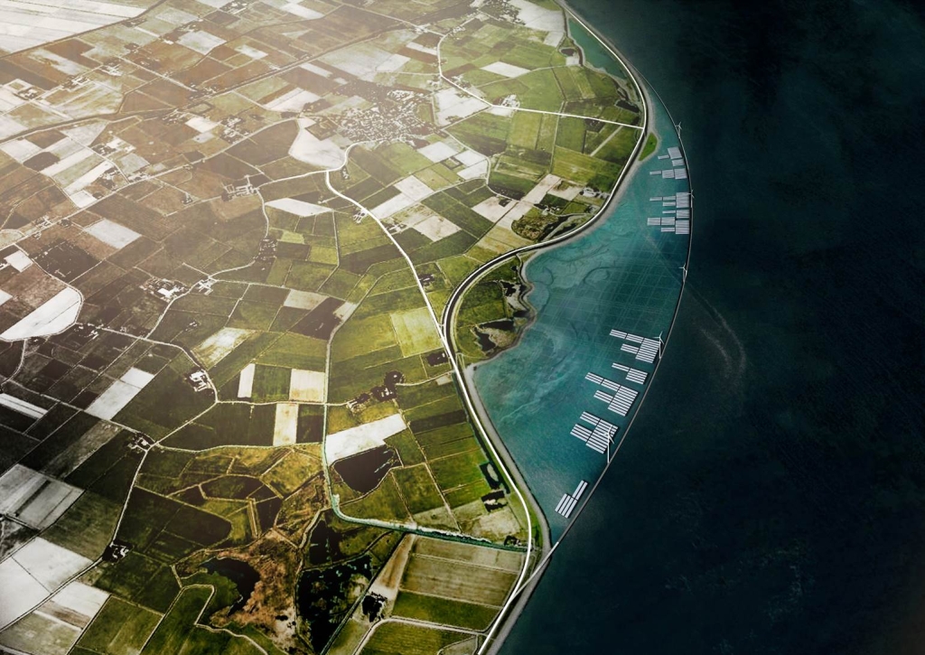 Het plan voor de energiebaai aan de oostkant van Texel uit 2014, onderdeel van Planet Texel. 
