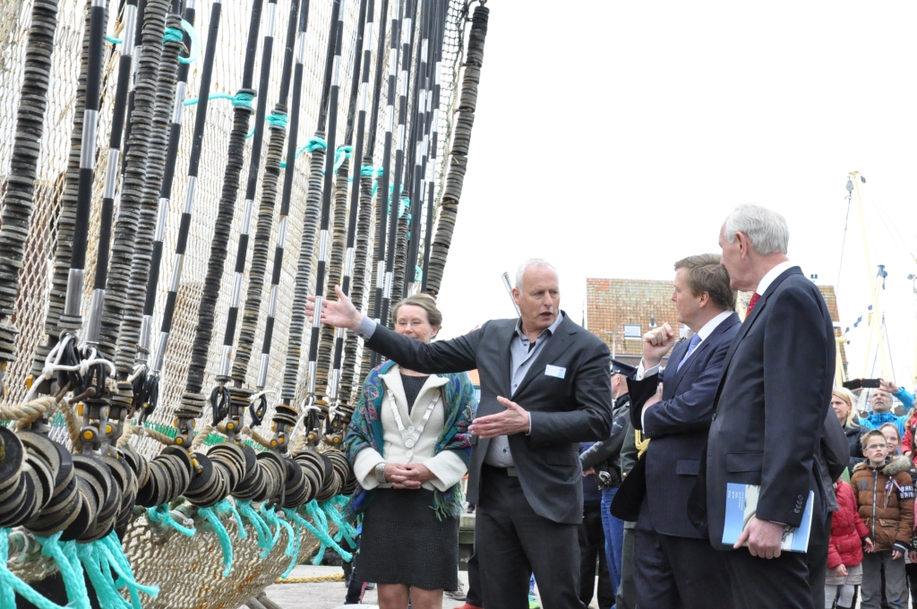 2014: Visserijvoorman Maarten Drijver praat de koning bij over innovaties in de visserij.