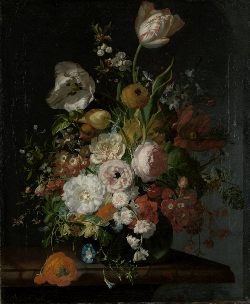 Rachel Ruysch, 'Stilleven met bloemen in een vaas', 1690-1720, Rijksmuseum