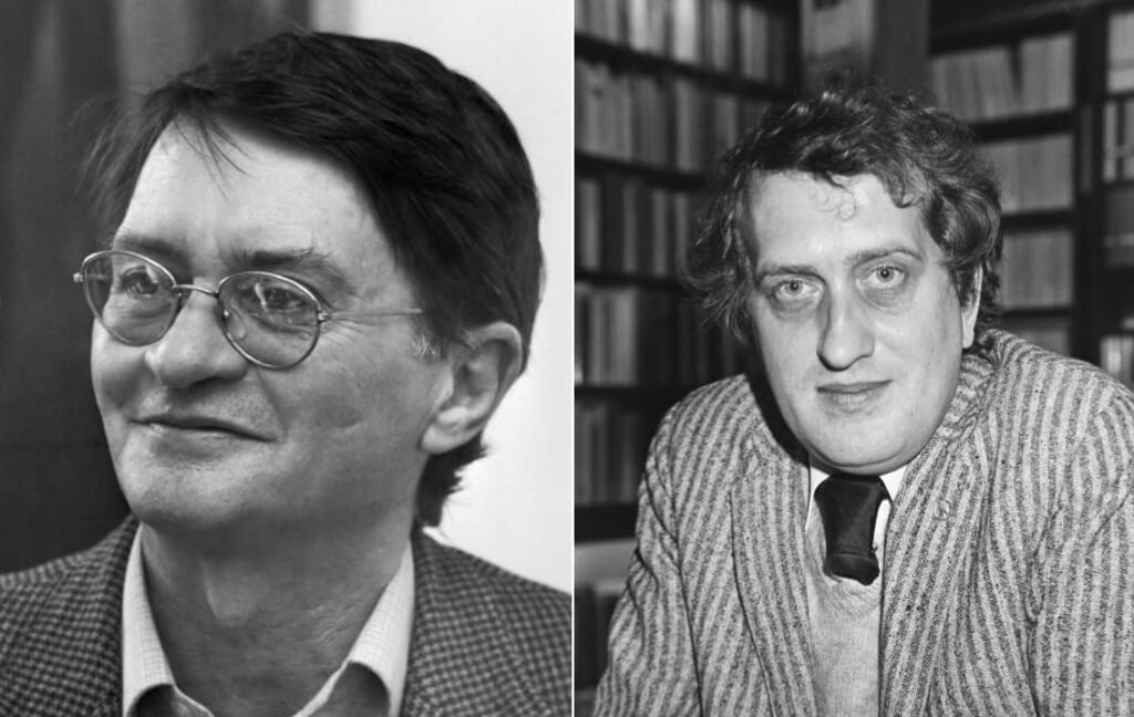 Een online literatuurlezing over Remco Campert (links) en Gerrit Komrij (rechts),