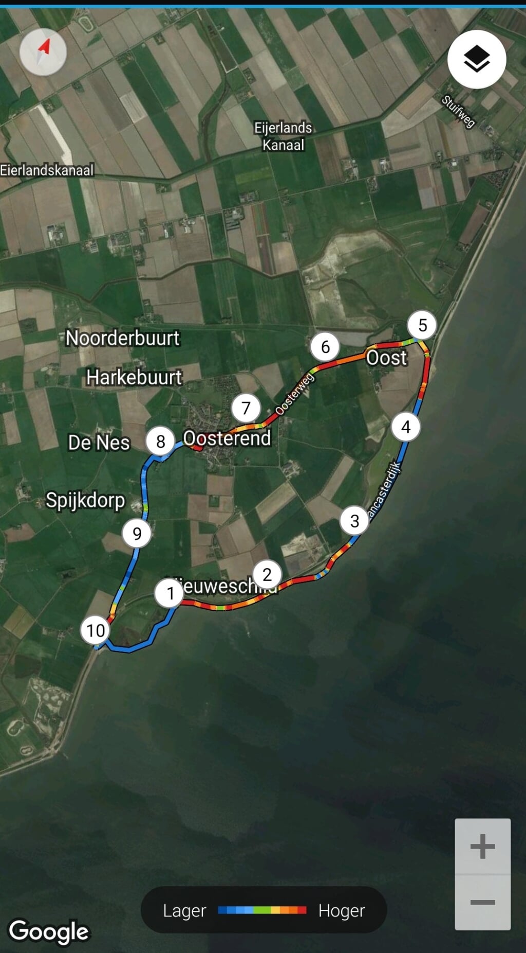Route 46 'Surfstrandje' uit De 66 van Texel. 
