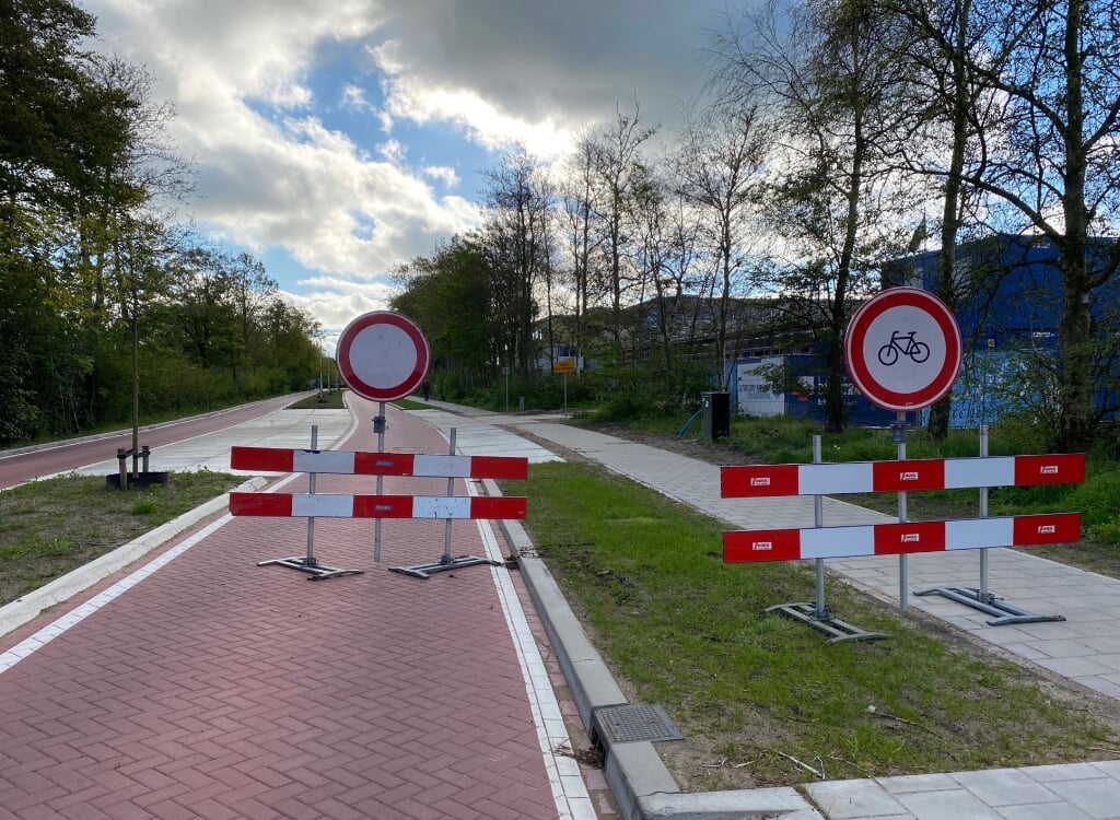 De 'fietsstraat' is afgesloten.