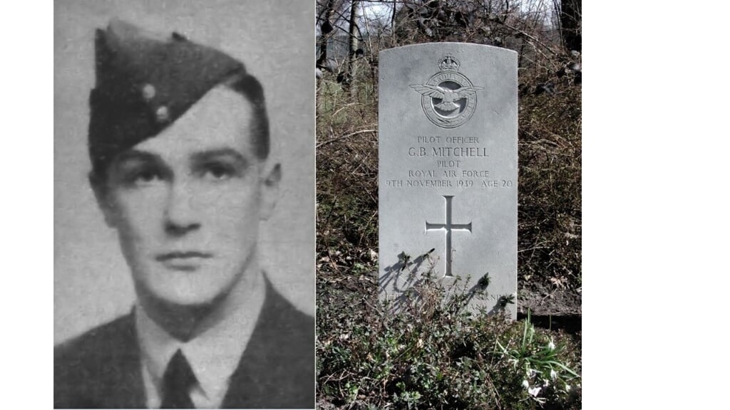  De in 1939 gesneuvelde piloot Geoffrey Buller Mitchell en zijn graf op Texel.