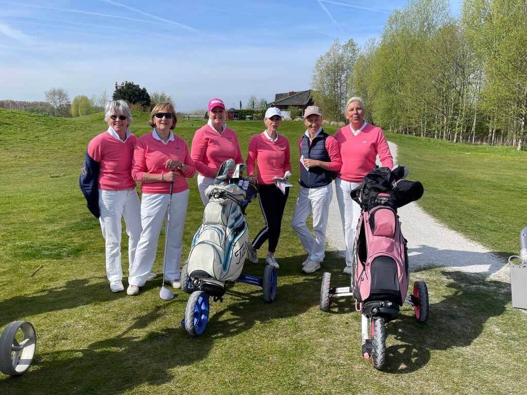 Het Team Dames 1 van de Texelse golfclub.