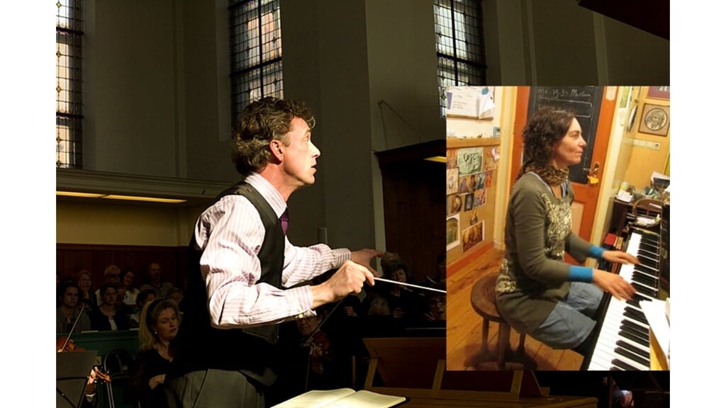 Rachel Vroom en Mark Lippe geven een pianoconcert. 