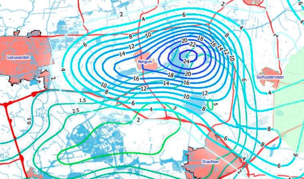 <p>De verwachte bodemdaling bij de huidige gaswinning is maximaal zo'n 23 centimeter. Bij verlenging tot 2050 kan de bodemdaling 32 centimeter worden en zich uitbreiden naar het westen, noorden en oosten. </p>