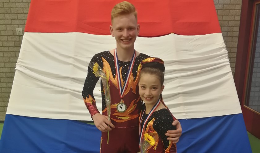 Stefano Tienstra en Danique Wassenaar, tweede op NK acro.