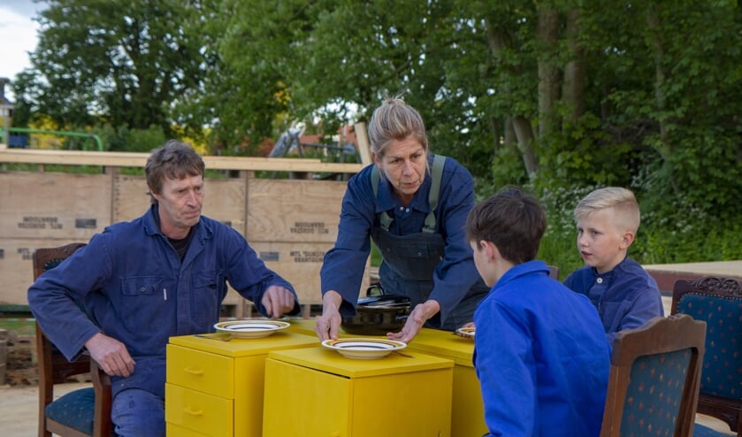 Een scéne uit de openluchtvoorstelling ´De lêste floed´, vanaf 13 juni te zien in Brantgum.