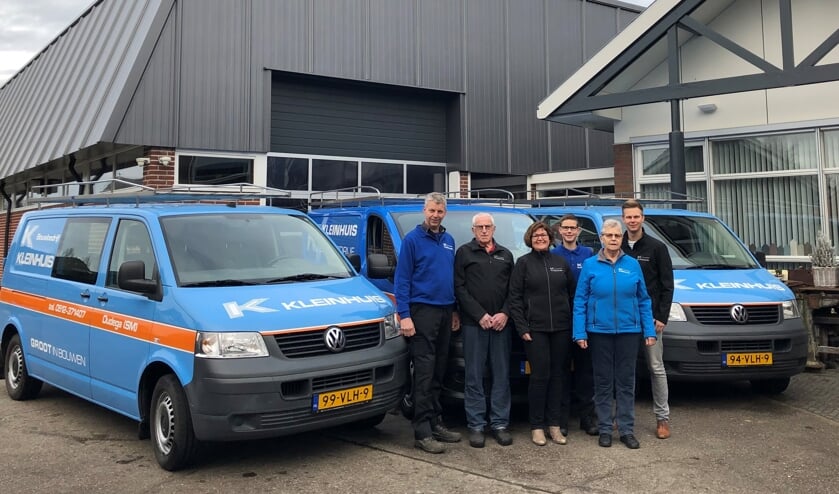 De familie Kleinhuis: Jelmer, Lippe, Lonny, Marijn, Anneke en Sander Kleinhuis.