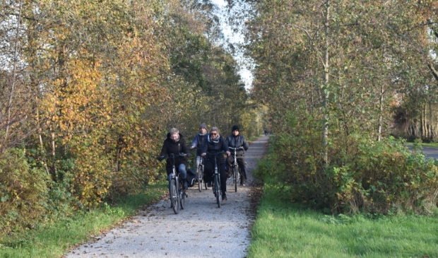 <p>Vier fietsers naderen vanaf Twijzel knooppunt 74, de kruising met Wyldpead West.</p>