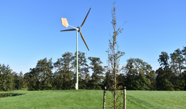 <p>Een kleine windturbine, met houten wieken en windblad. Tytsjerksteradiel wil deze turbines toestaan, meldt de Ontwerp Omgevingsvisie.</p> 