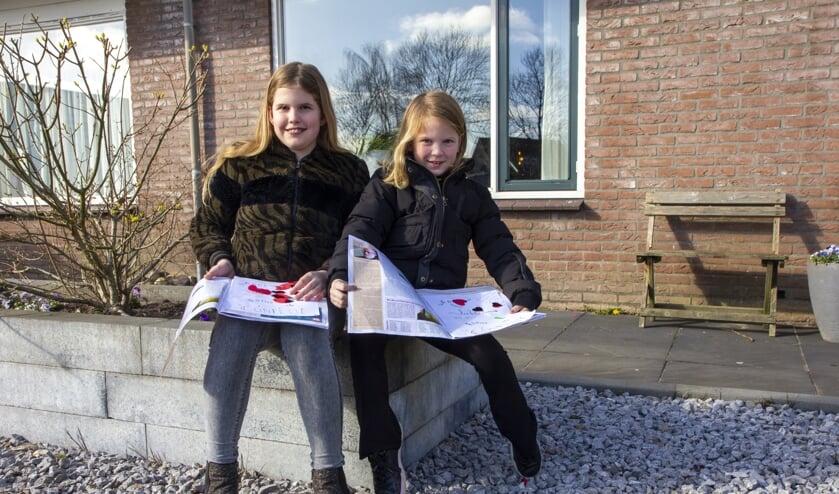 Naomi en Noa Visser uit Dokkum bezorgden als troost voor iedereen die nu niet naar buiten kan 'liefde als confetti'.