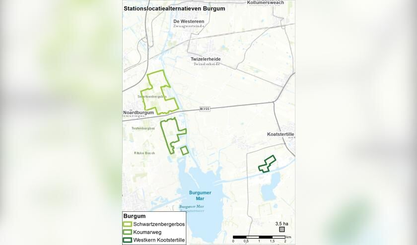 De twee locaties bij Burgum en Noardburgum en eentje bij Kootstertille.