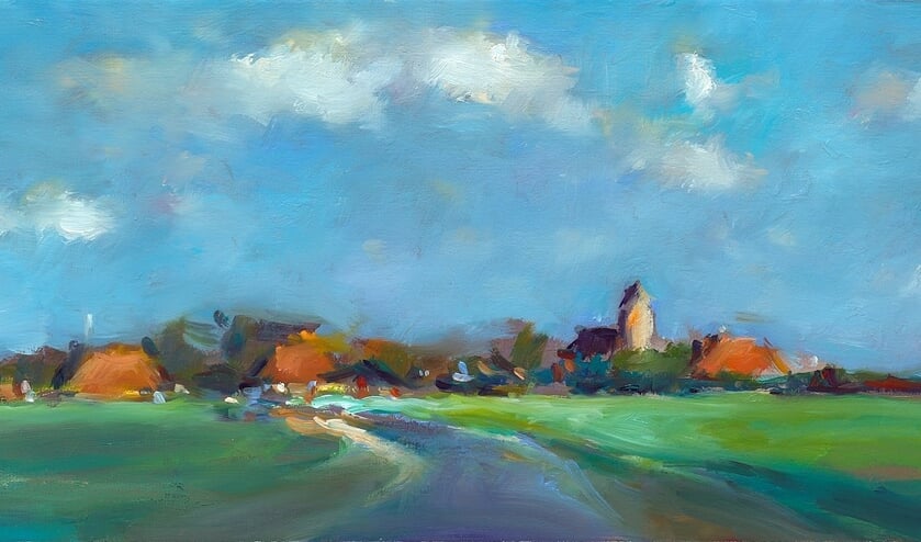 Friese landschappen op de expositie van Dinie Boogaart.