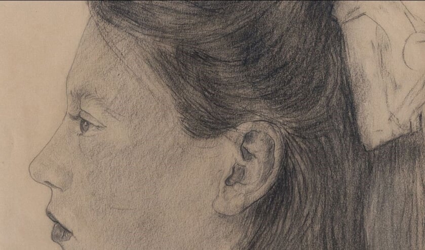De portrettekening van Nelli de Vrieze van Thijs Rinsema,