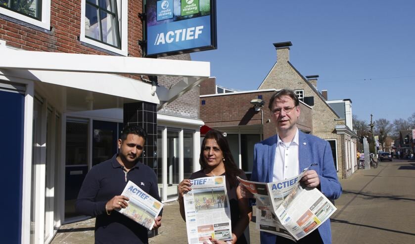 De huidige directie van Actief Media, v.l.n.r.: Vishal Bhagwat, Jan Auke Steegstra en Shirley Bhagwat.