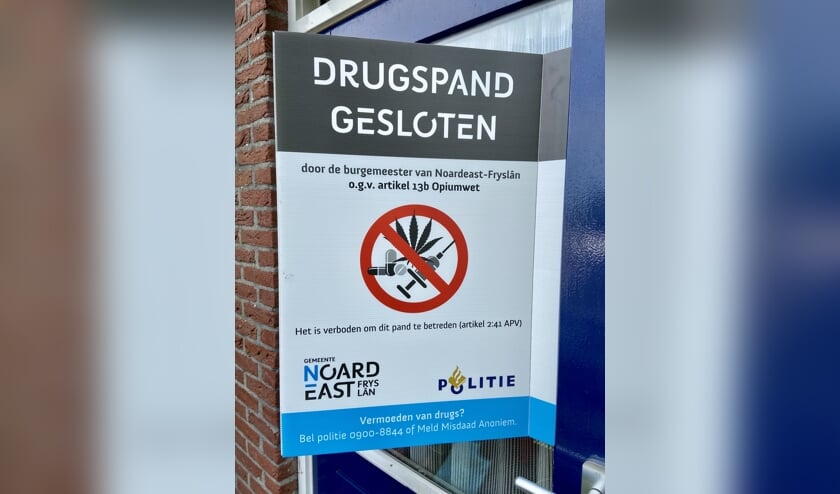 In Kollum werd een drugspand gesloten.