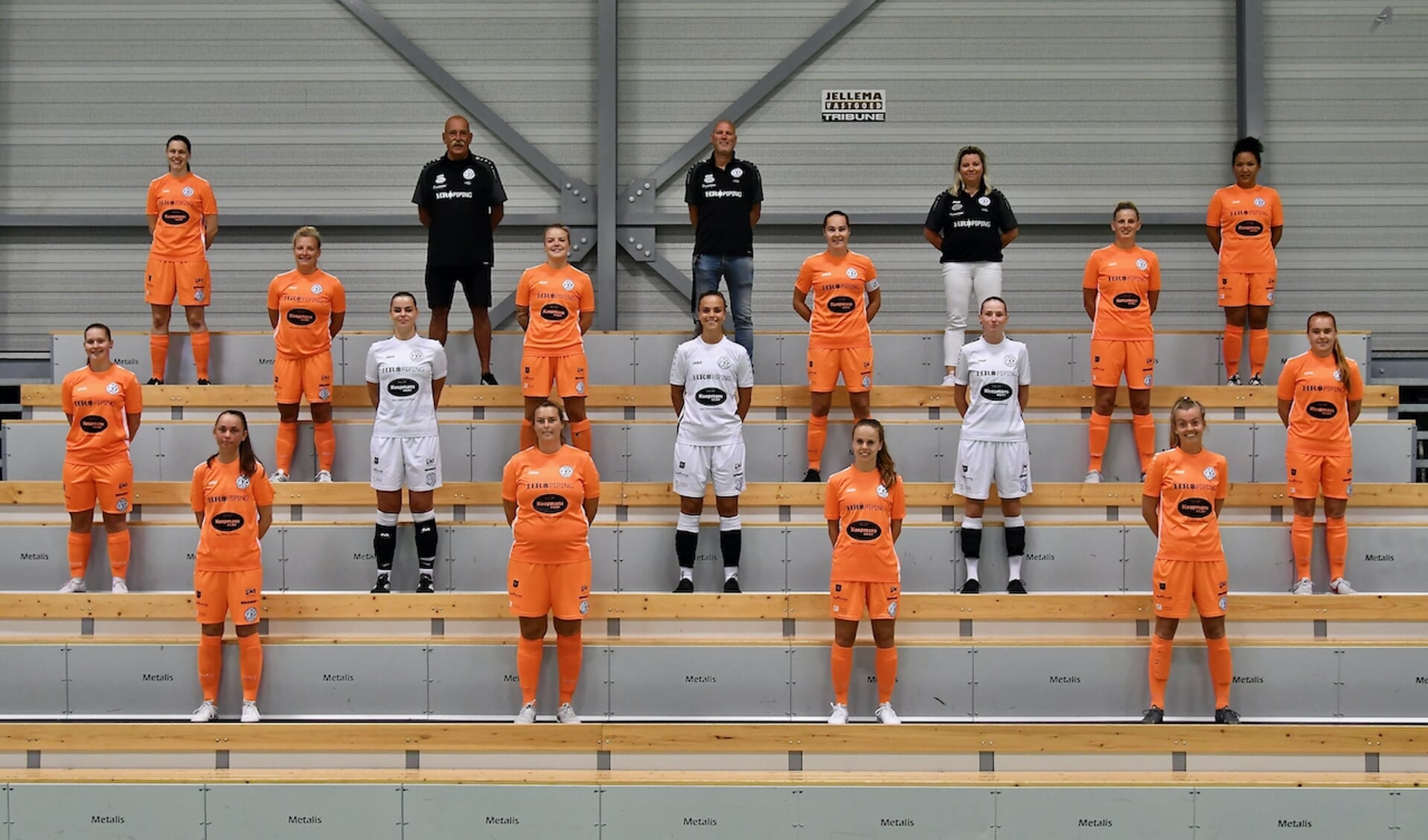 De selectie van de Drachtster zaalvoetbalvrouwen.