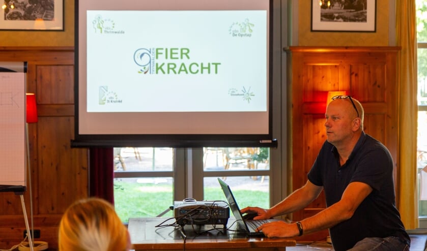 Kees Flikkema onthult het nieuwe logo.