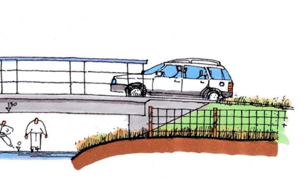 <p>Een impressie van de faunapassage die vanaf het voorjaar van 2021 gerealiseerd moet gaan worden bij Gytsjerk.</p>