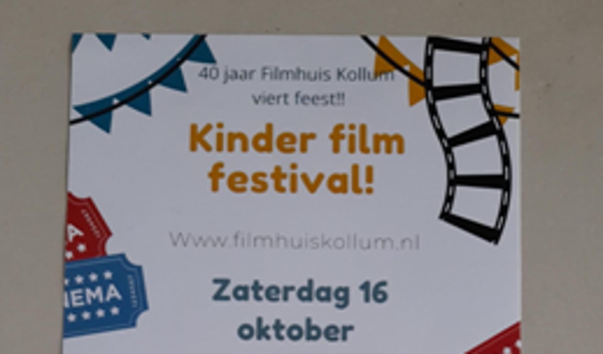 Het Kinderfilm Festival in Kollum is op zaterdag 16 oktober.