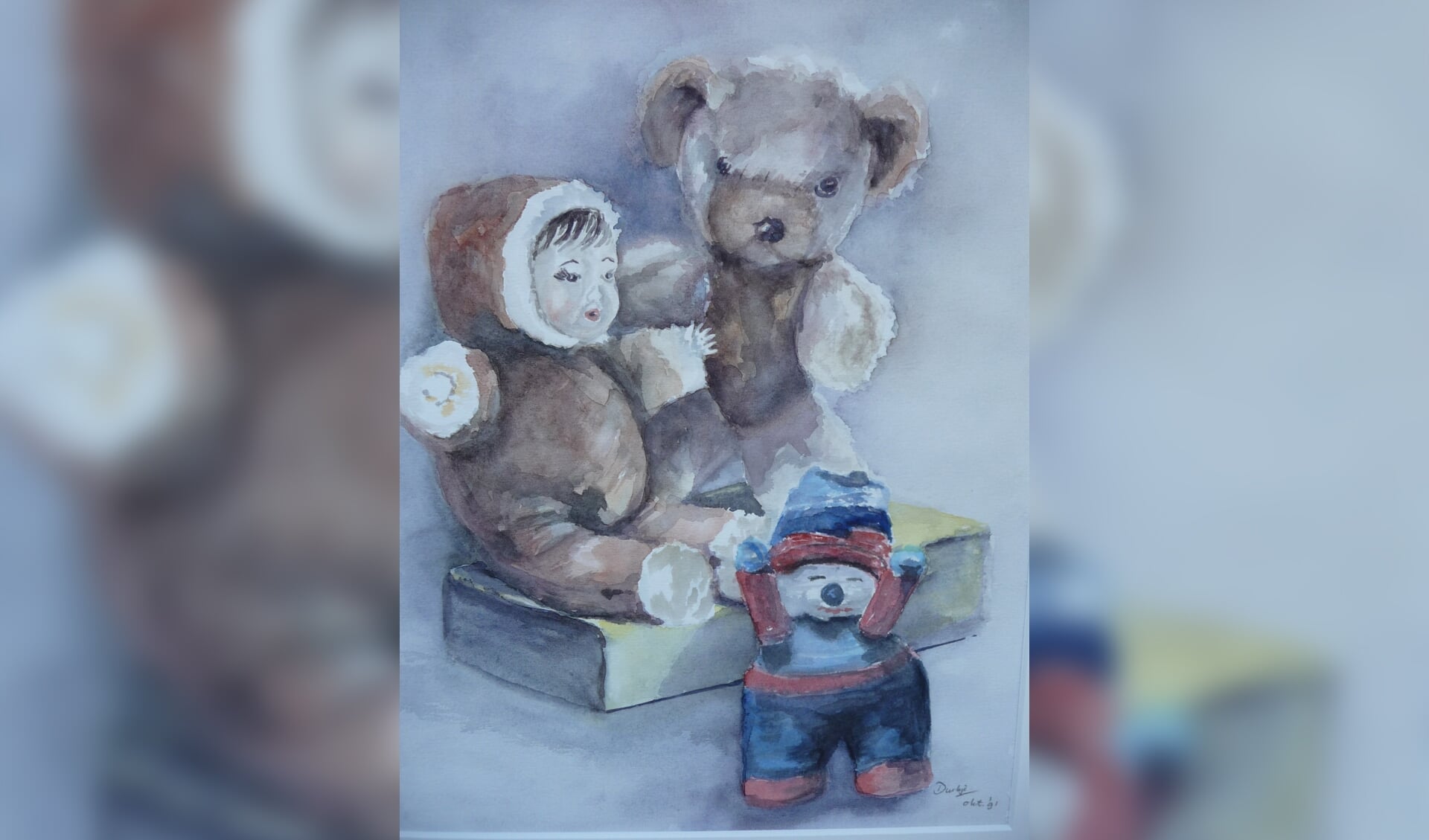 Een aquarel met beren.