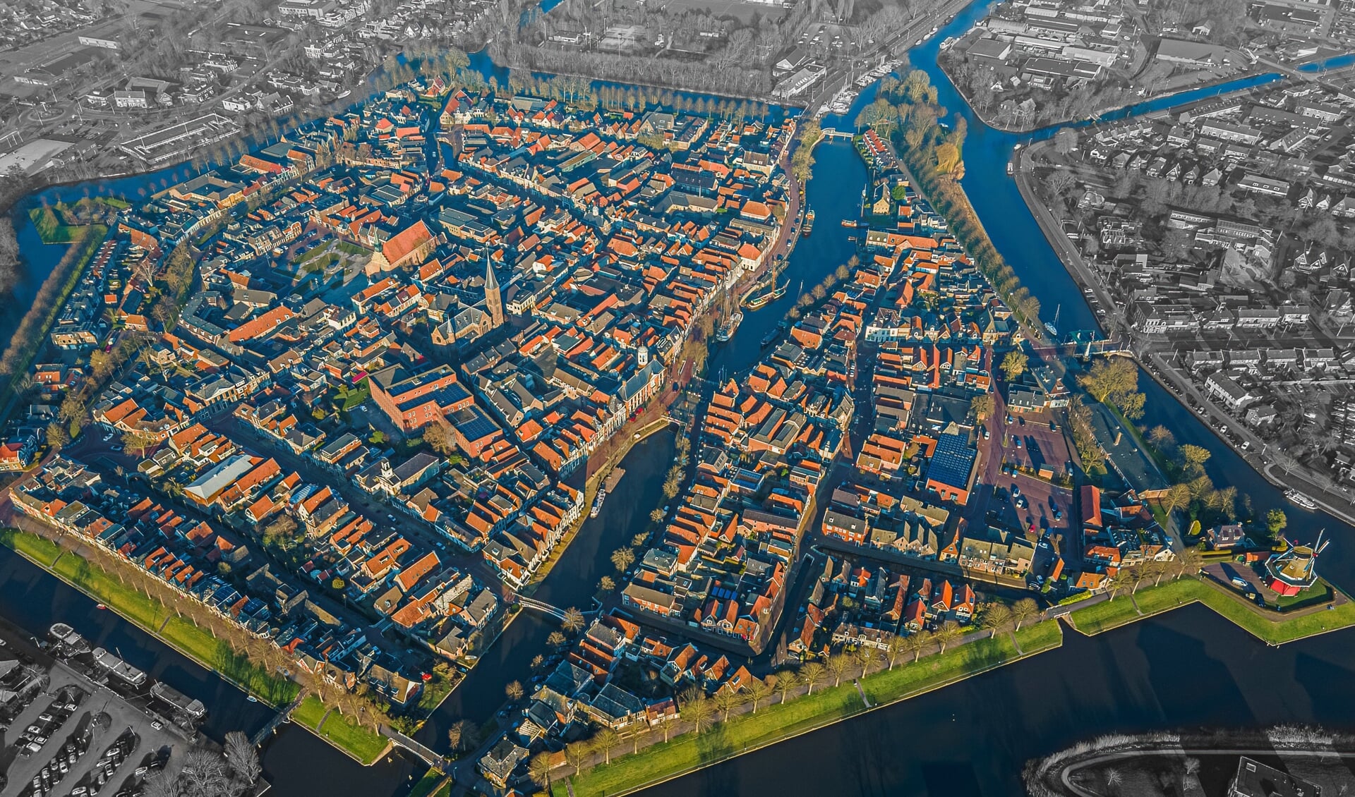 Dokkum vanuit de lucht