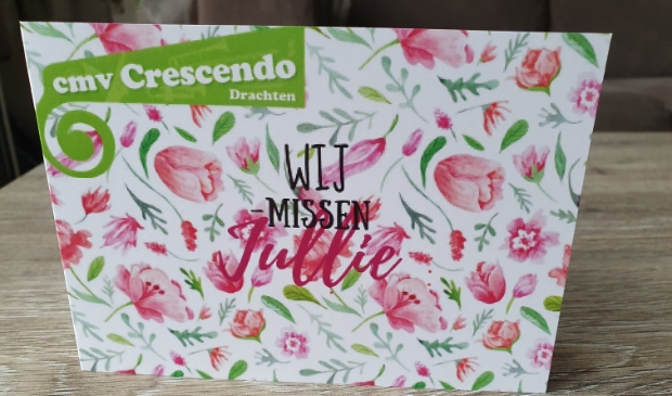 'Wij missen jullie', is de boodschap van CMV Crescendo Drachten aan haar leden.