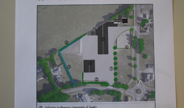 <p>Het plan van Klaremelk BV voor de locatie De Skieding 1 bij Houtigehage.</p>