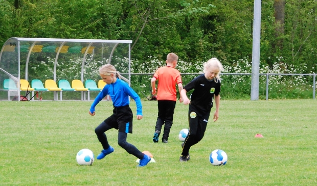 <p>Meisjes en jongens van Ropta Boys krijgen techniektraining onder leiding van de hoofdtrainer en selectiespelers.</p>