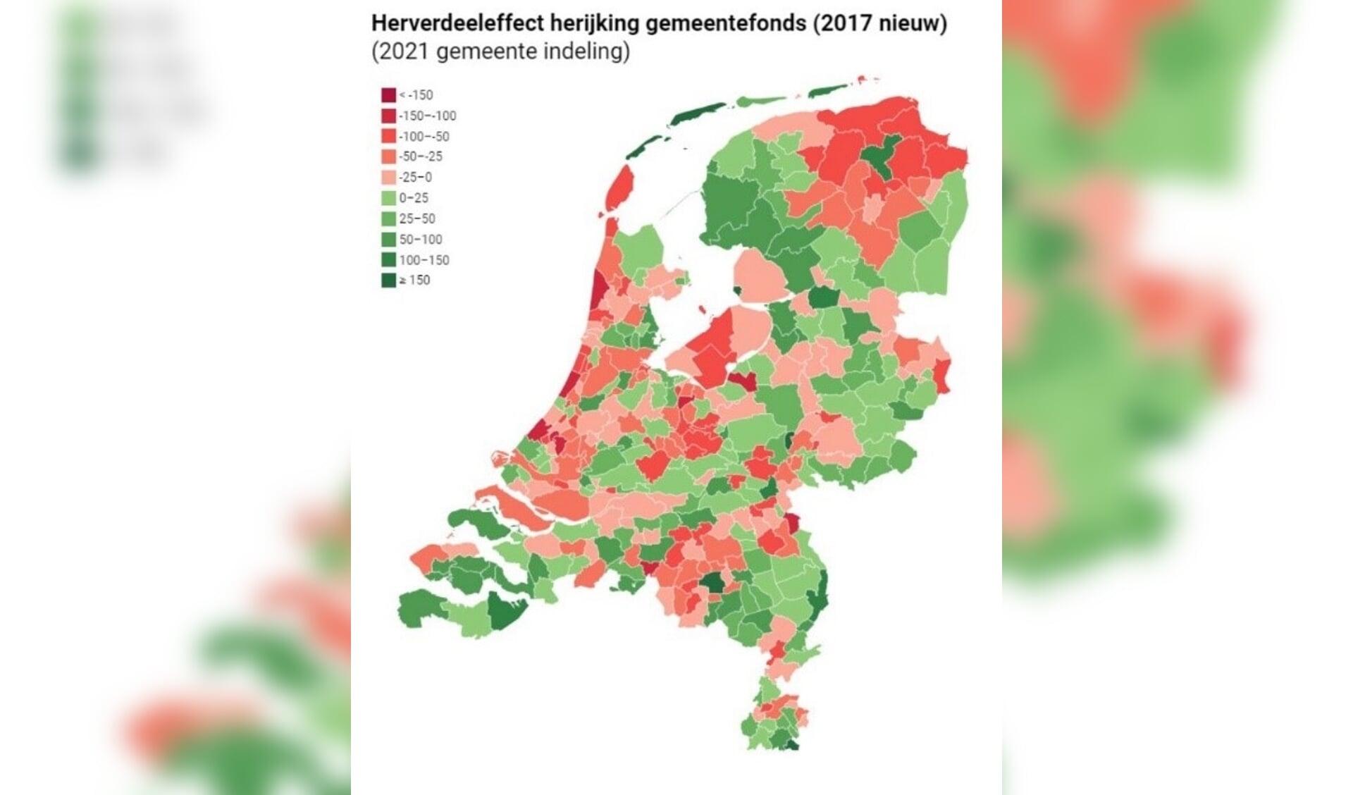 Diverse Friese en Groningse gemeenten kleuren in het nieuwe voorstel nog roze of rood.