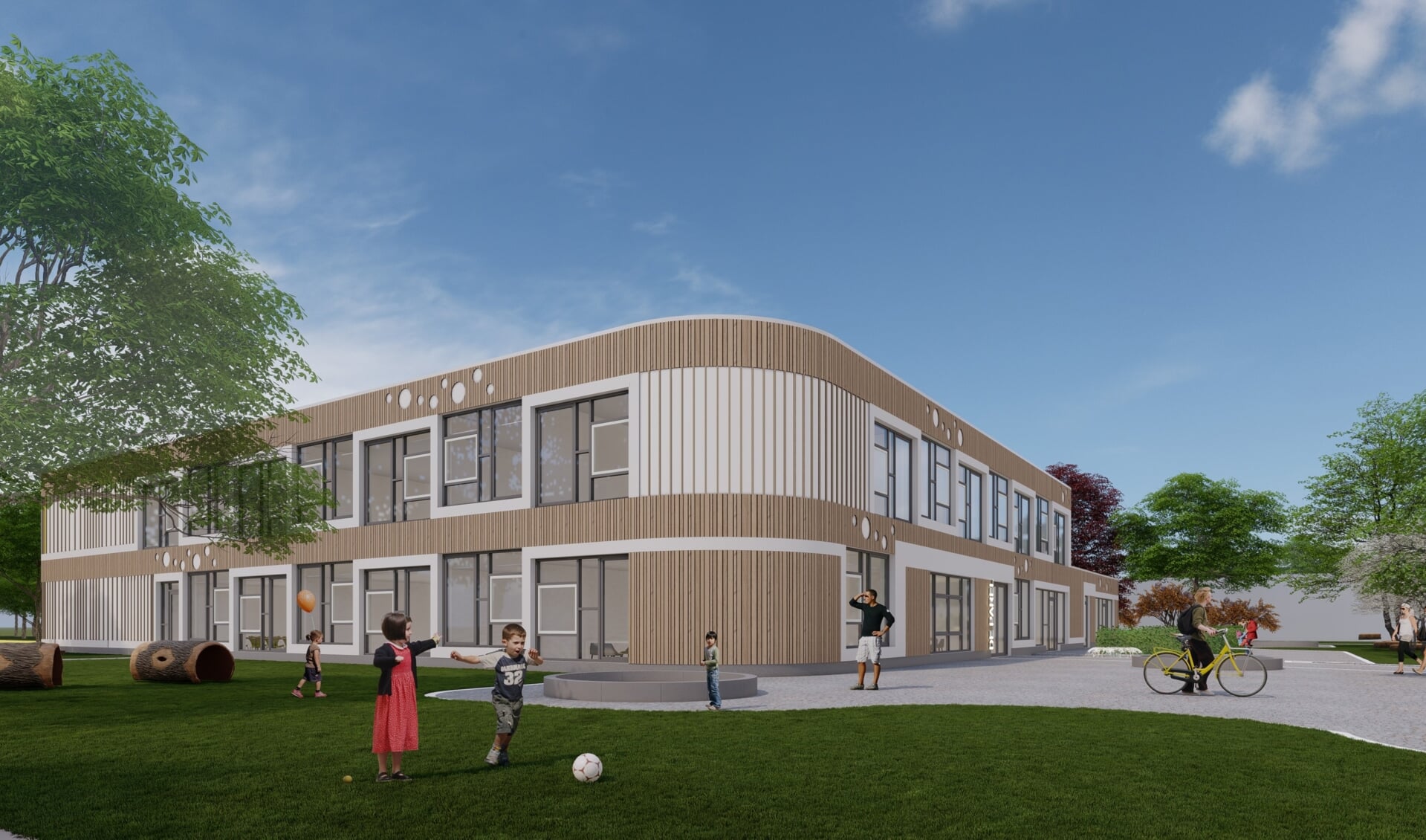 Het ontwerp van het nieuwe schoolgebouw van De Parel, mét een eerste verdieping. Ontwerp van Walter Kemperman, architect en partner van BCT architecten, ingenieurs en adviseurs.