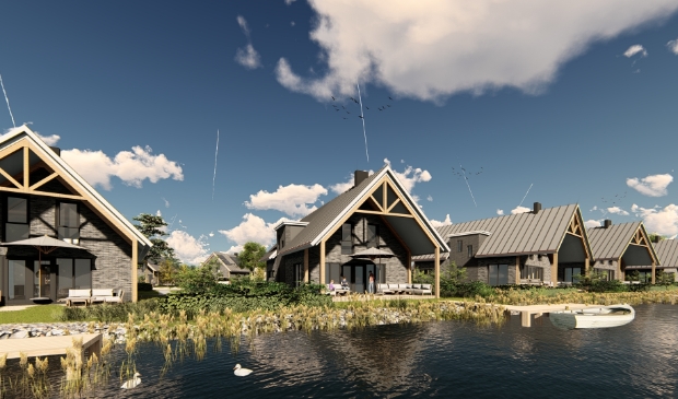 <p>Een artist impression van de vakantievilla's. </p>