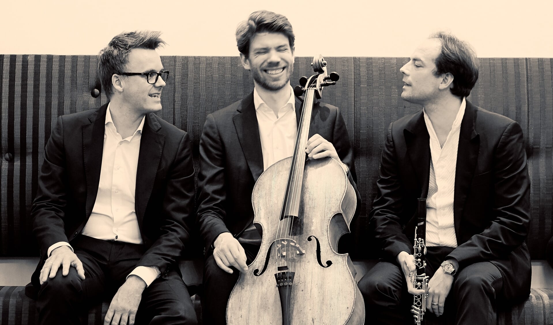 V.l.n.r.: Olivier Patey (klarinet), Joris van den Berg (cello) en Martijn Willers (piano).