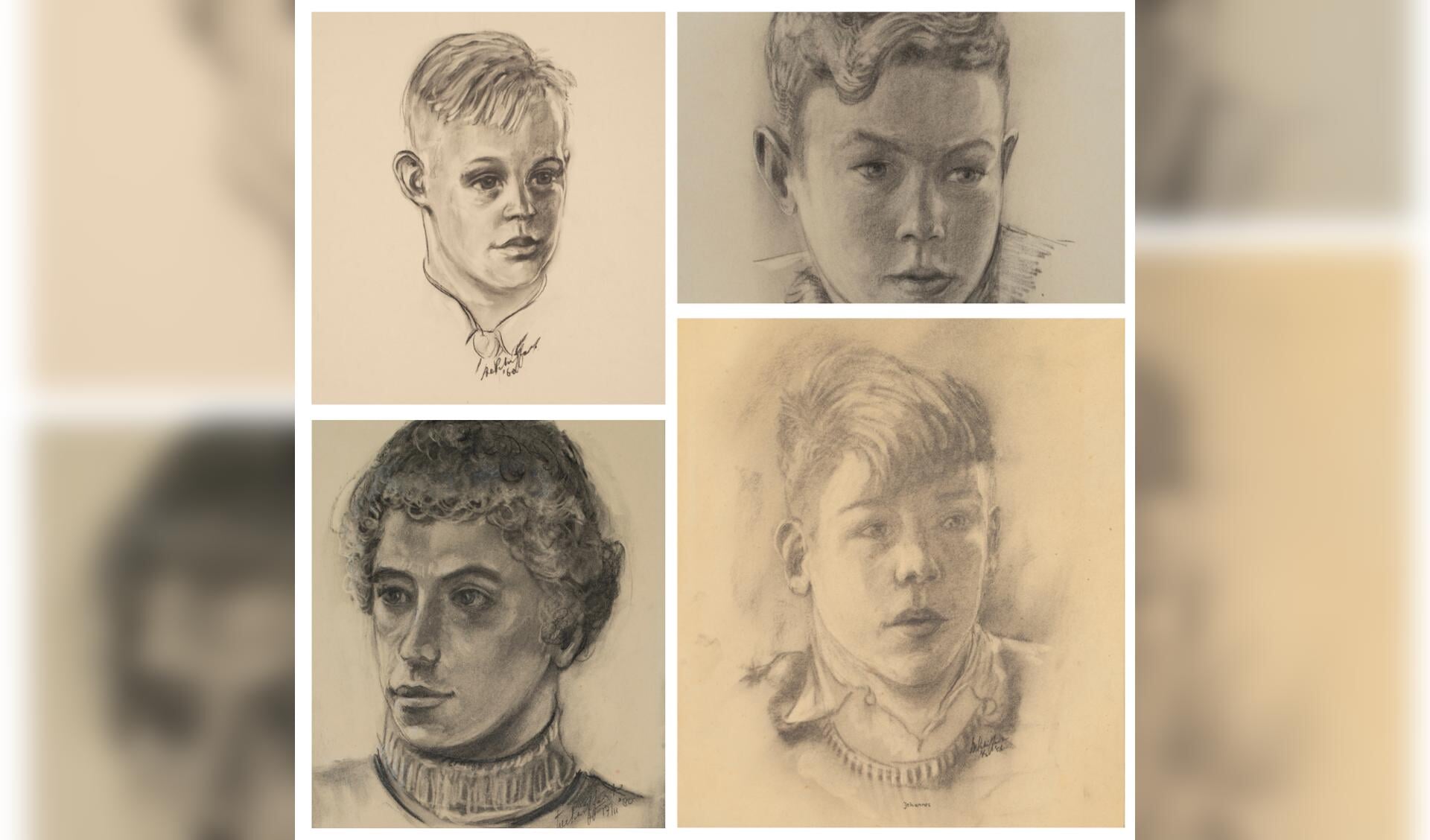 Een viertal portretten gemaakt door Wiebe de Schiffart.