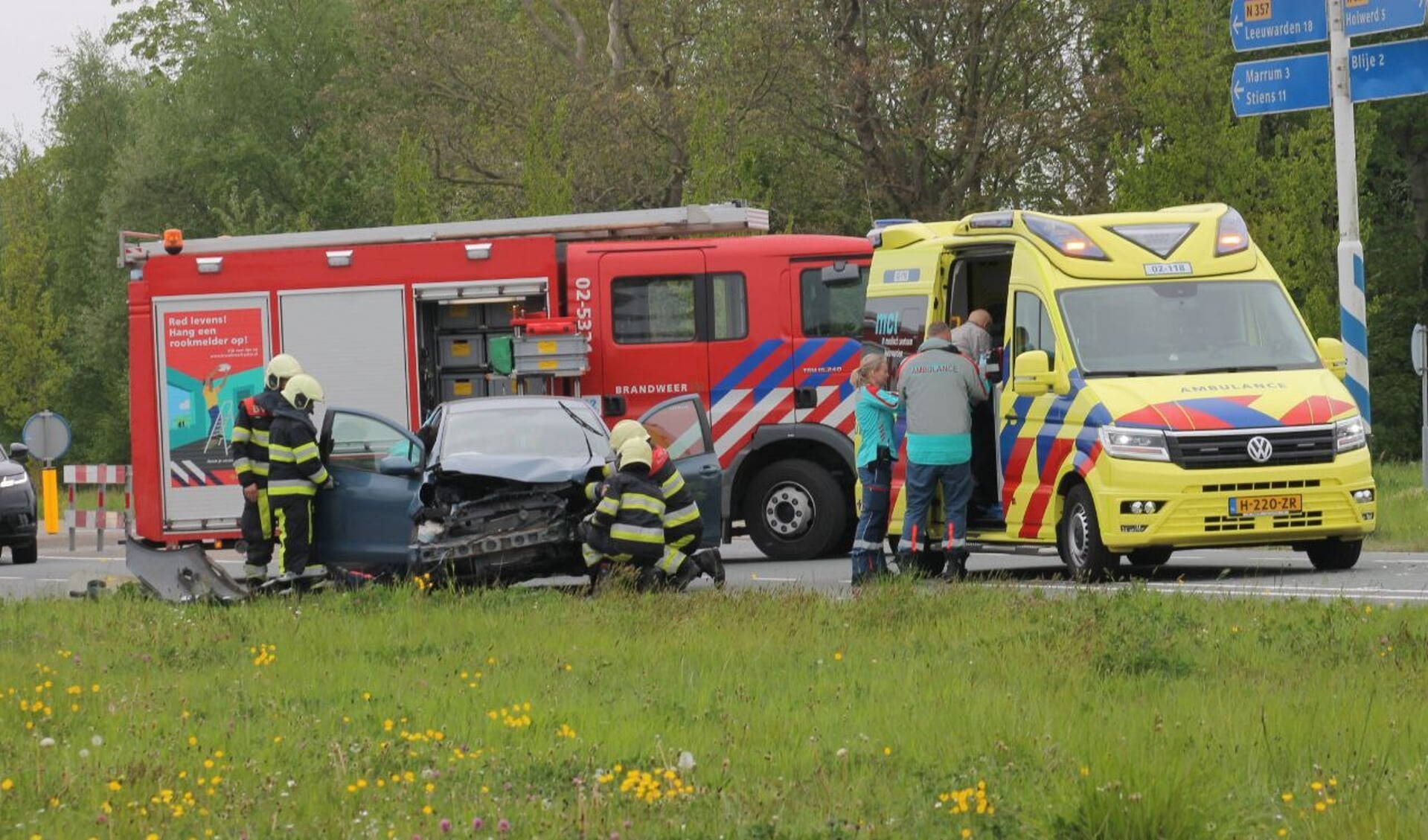 Ongeval aan de Ljouwerterdyk in Ferwert