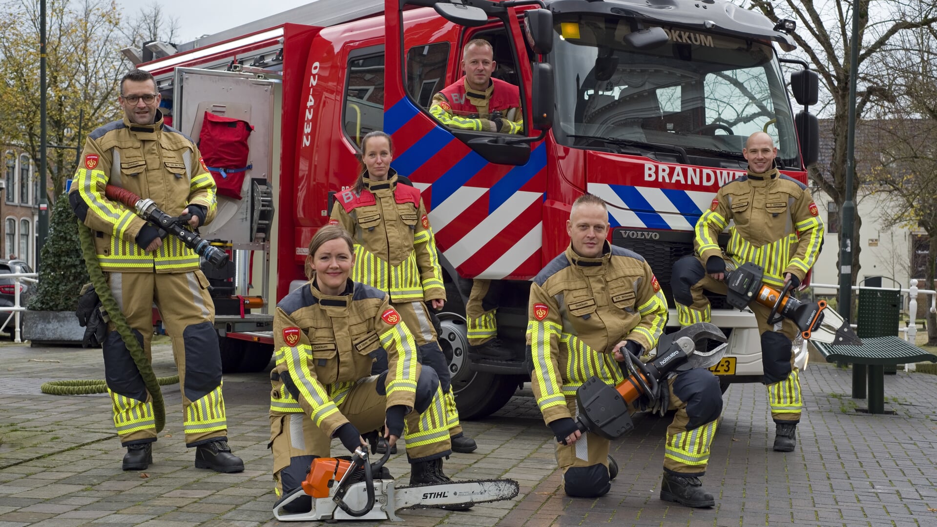 De brandweerploeg van Dokkum.