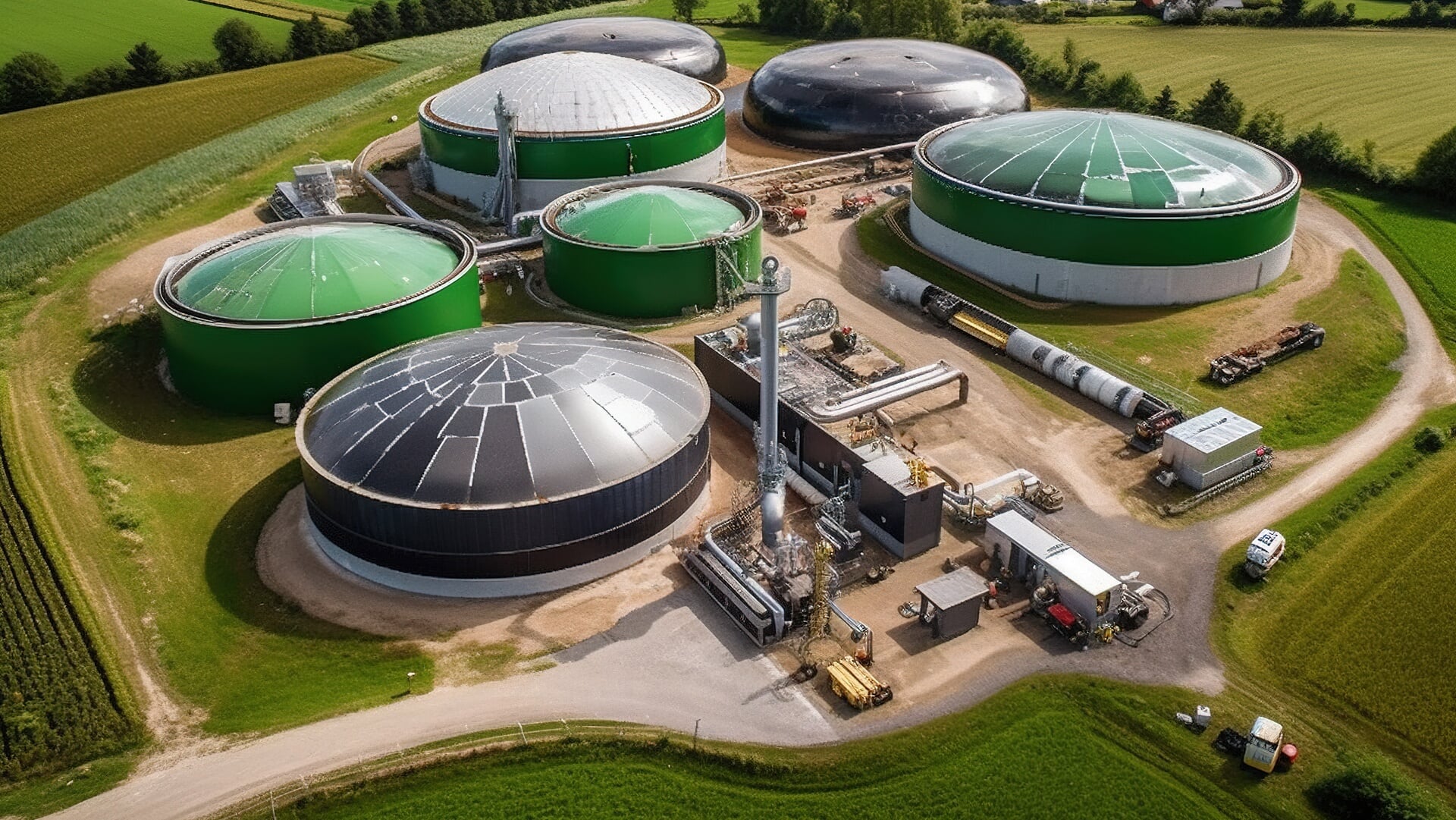 Een voorbeeld van een biogas locatie voor de productie herbruikbare energie. Foto ter illustratie.