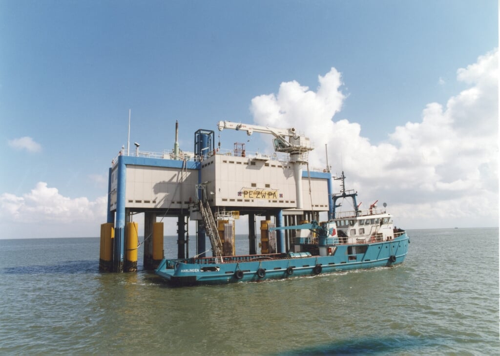De gasproductielocatie van Vermilion op de Waddenzee.